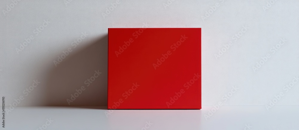 Poster red square box isolated on a clean white background for packaging design or product presentation ide