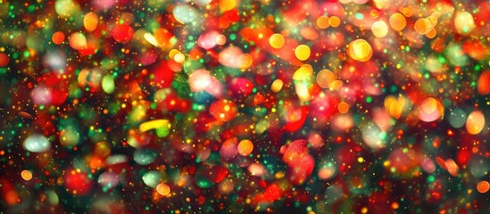 Multicolored abstract bokeh backdrop with blurred festive lights creating a vibrant atmosphere for celebrations and events at night