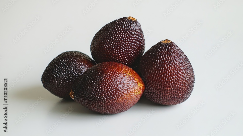 Poster salak fruit also known as snake skin fruit with a distinctive texture and sweet-sour flavor displaye