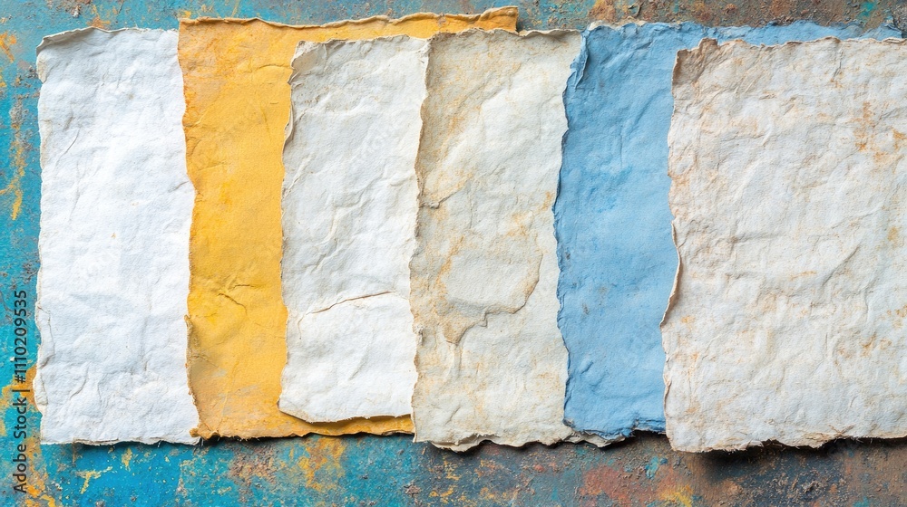 Poster textured paper background with various colors and shapes ideal for creative projects and adding pers