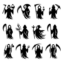 Grim Reaper Collection:  A Set of 12 Spooky Halloween Illustrations