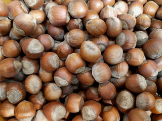 Hazelnut, filbert, close-up for background