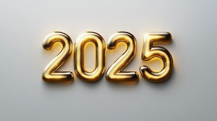D golden  numbers glowing softly against a white background, with subtle gradients and highlights