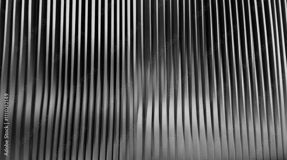 Poster metallic wave pattern in modern architecture showcasing sleek lines and structural design elements i