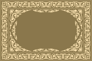 Decorative ornate retro floral blank card template
