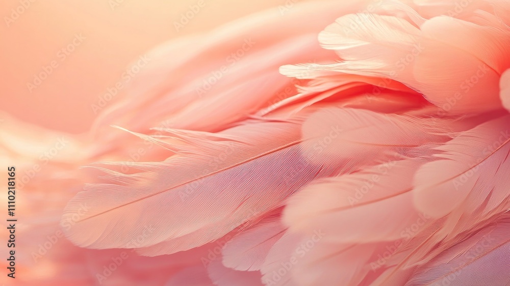 Poster soft pink vintage chicken feather texture background for elegant and delicate design projects.