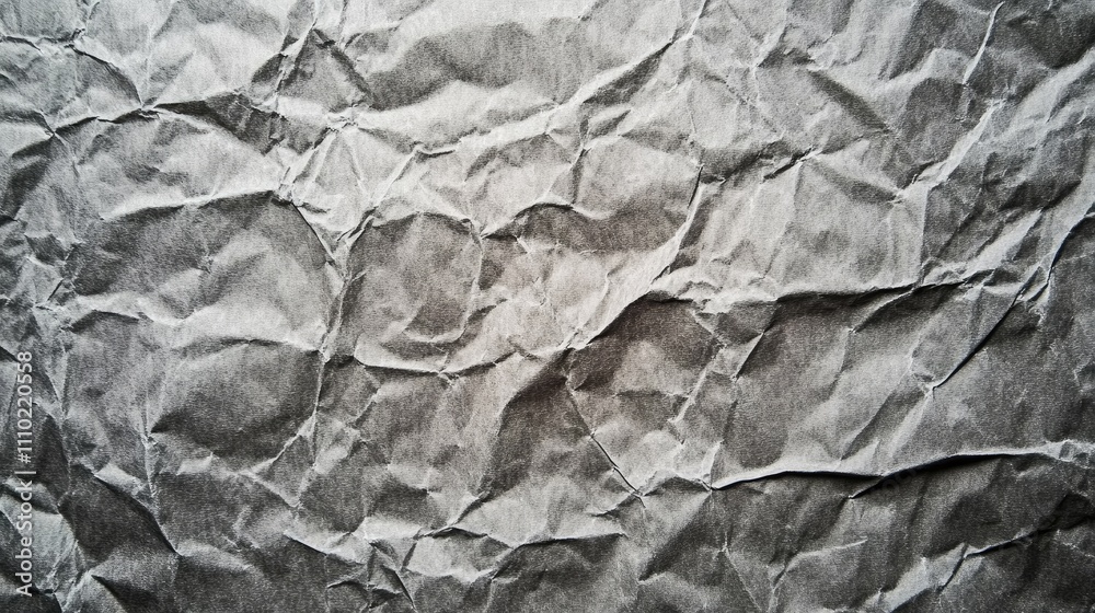 Poster Crumpled paper texture background showcasing intricate patterns and depth for creative design and artistic projects.