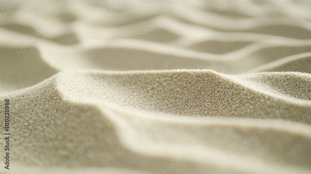 Aufkleber Textured close-up of fine sand showcasing gentle undulations and patterns in a serene natural setting ideal for backgrounds or design projects.