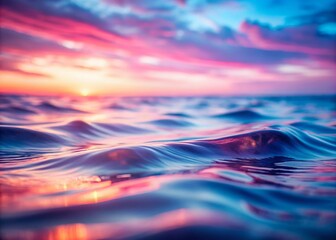 Calming Abstract Background of Fluid Waves in Pink and Blue Tones, Capturing the Soothing Aesthetic of Watercolor Art for Relaxation and Meditation Spaces