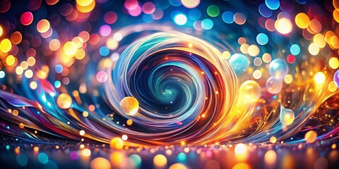 Captivating Abstract Background with Swirling Lights and Bokeh Effects for a Dreamy Aesthetic in Photography Projects