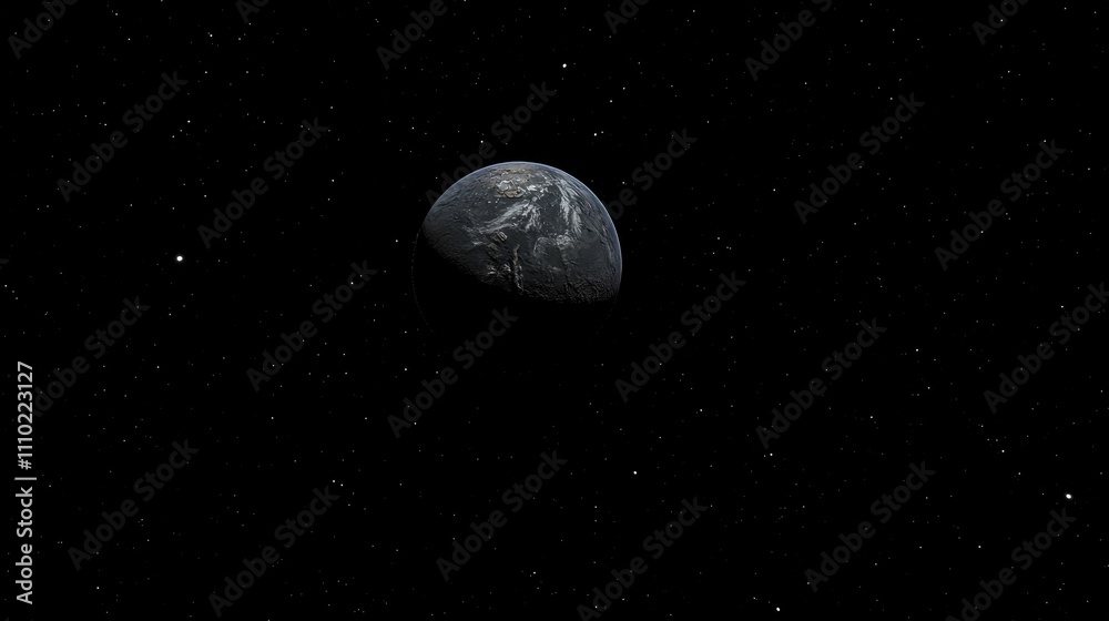 Aufkleber Astronaut exploring the cosmos with Earth in the distance against a backdrop of deep space.
