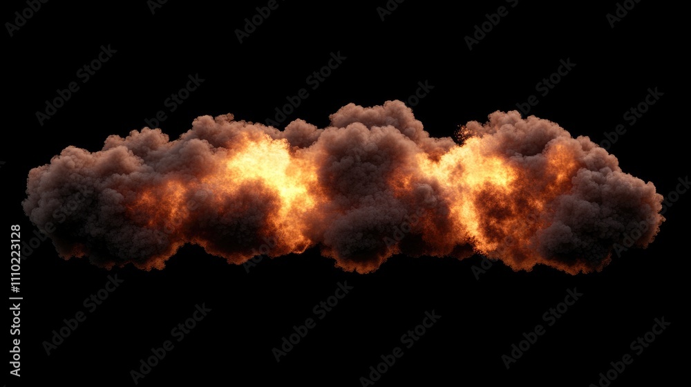 Poster dramatic intense fire flames emitting vibrant colors against a dark isolated background creating a b