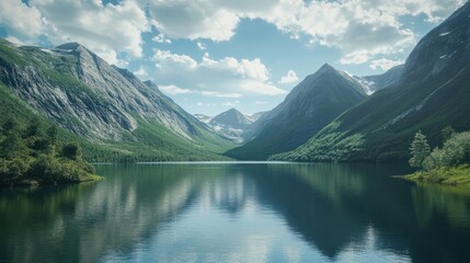 Fototapeta premium Mountain lake in summertime