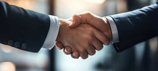 Obraz premium A Strong Partnership: Businessmen shaking hands