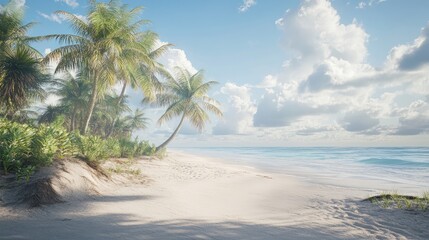 Palm and tropical beach in Punta Cana, Dominican Republic