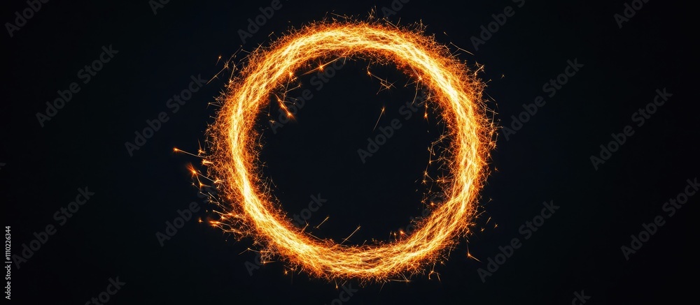 Poster dazzling circular sparkler formation on a dark backdrop creating a stunning visual effect for celebr