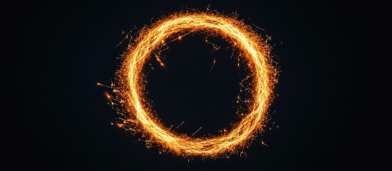 Dazzling circular sparkler formation on a dark backdrop creating a stunning visual effect for celebrations and events