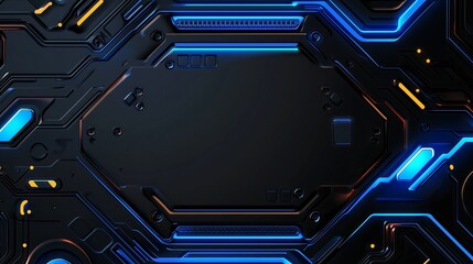 A futuristic technology-inspired background featuring a sleek and modern design, with a dark backdrop to emphasize the vibrant blue tones, creating a sense of depth and innovation.