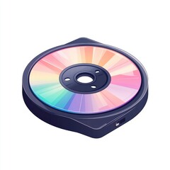 Fototapeta premium Colorful disc in a dark case.