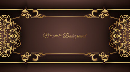 luxury brown background with gold ornaments
