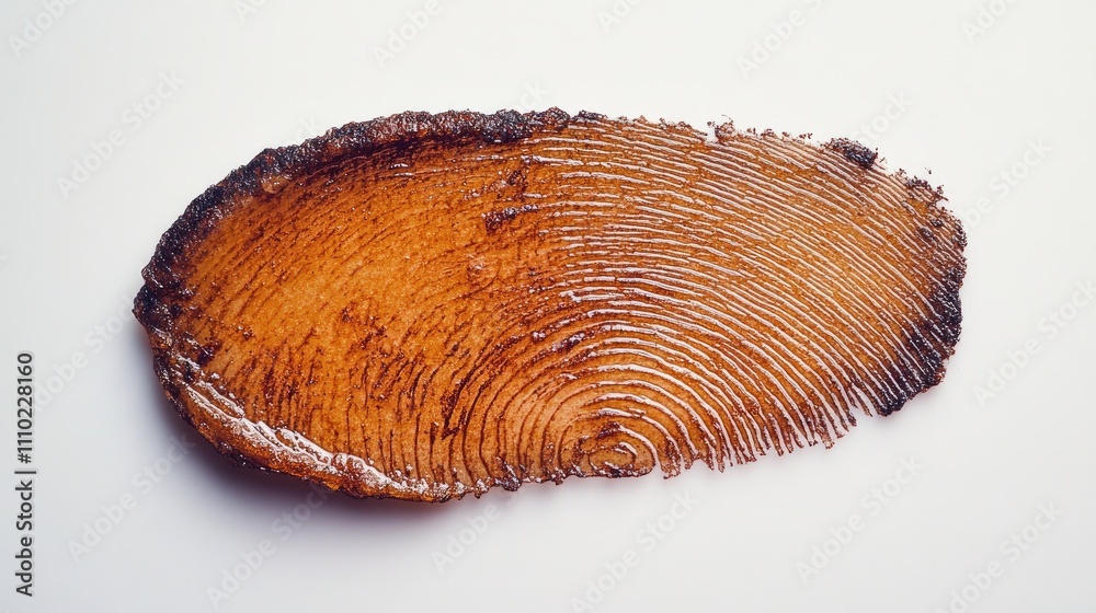 Poster isolated natural fingerprint pattern on wooden surface with detailed texture showcasing organic line