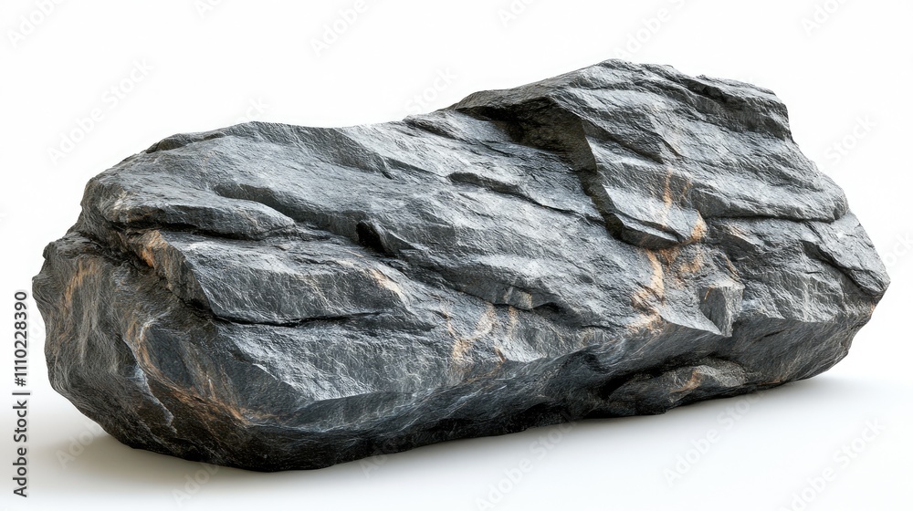 Poster natural textured rock isolated on white background suitable for backgrounds or geological illustrati