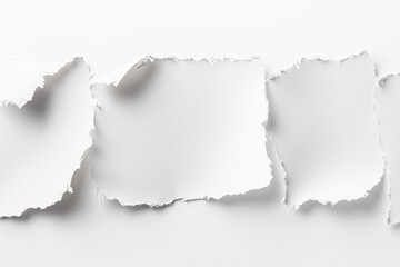 Rip paper isolated on white background, Selective focus craft paper on white, Tear off handmade paper.