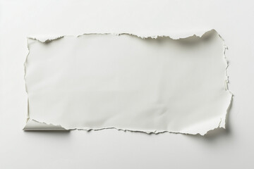 Rip paper isolated on white background, Selective focus craft paper on white, Tear off handmade paper.