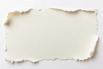 Obraz premium Rip paper isolated on white background, Selective focus craft paper on white, Tear off handmade paper.