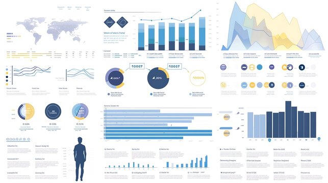 Creative infographic combining a scatter plot for consumer behavior analysis and segmented bar graphs showing conversion rates.