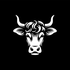 cattle cow head vector logo of meat cattle farm ranch	
