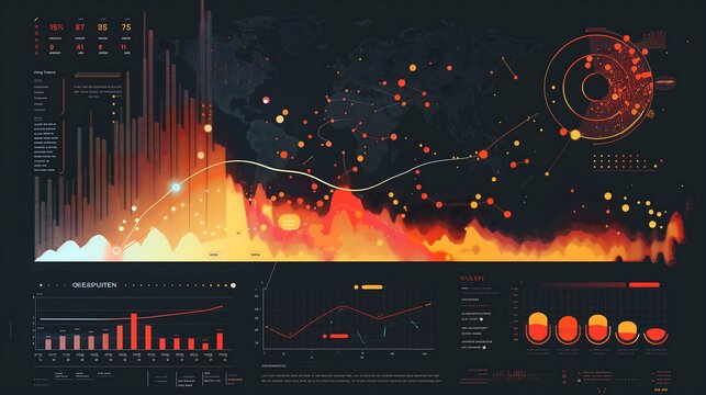 Creative infographic combining a scatter plot for consumer behavior analysis and segmented bar graphs showing conversion rates.
