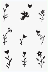 valentine various elements.