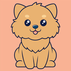 Obraz premium Cute Cartoon Pomapoo Dog isolated Illustration Design 