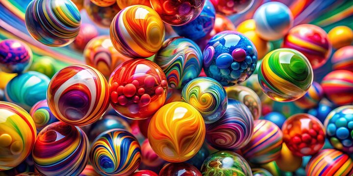Captivating Double Exposure Photography of Colorful Bouncing Balls in Motion, Blending Vibrant Colors and Dynamic Energy for Creative Visuals