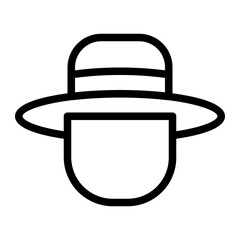 straw hat line icon