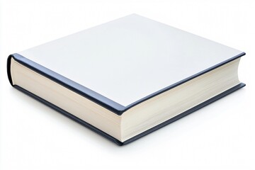 Blank skinny book with medium grey paper rests on a white surface in minimalistic setting