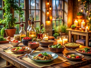 Fototapeta premium Captivating Food Photography Illustrating the Power of Storytelling in Marketing and Brand Awareness to Evoke Emotional Connections with Customers