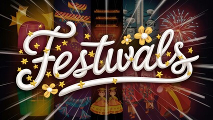 Vibrant World Festivals, Colorful Celebration Illustration Design