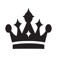 Crown icon silhouette vector illustration isolated on white background.
