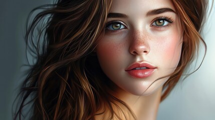 Fototapeta premium Studio fashion portrait of gorgeous teen girl