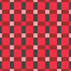 Japanese Red Cross Checkered Vector Seamless Pattern