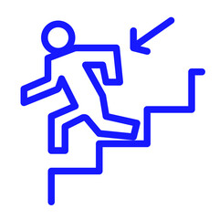 down the stairs color icon