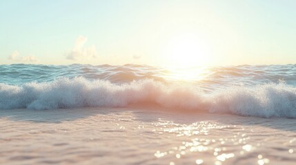 Fototapeta premium Summer sandy beach Background / wave, sea and sand for free space for you to put text..