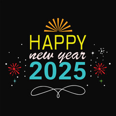 Happy New Year 2025 Vector Illustration Art for Festive Designs