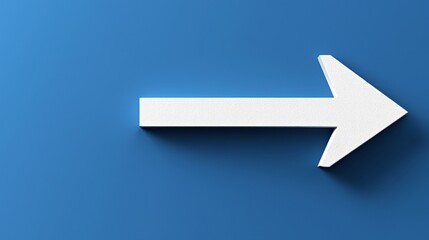 A single straight arrow points to the right on a blue backdrop, symbolizing guidance or direction