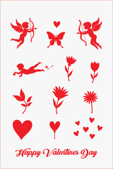 valentine various elements.