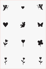 valentine various elements.