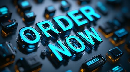 Bold text promoting immediate action for e-commerce or online ordering campaign