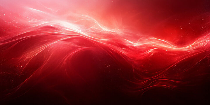 Abstract red nebula with energy waves.